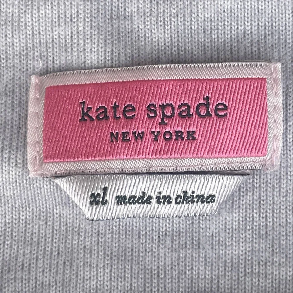 Kate Spade Sleepwear Wink Eye Gray Soft Knit Pajama Lounge Sleep Long Sleeve Top